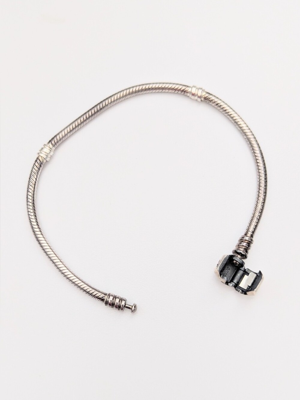 Authentic Pandora 7.5"  Sterling Silver Snake Chain Bracelet with Barrel Clasp